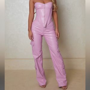 Mars The Label- Leather Pocket Trousers (Baby Pink) US Size 4 (UK size 8).